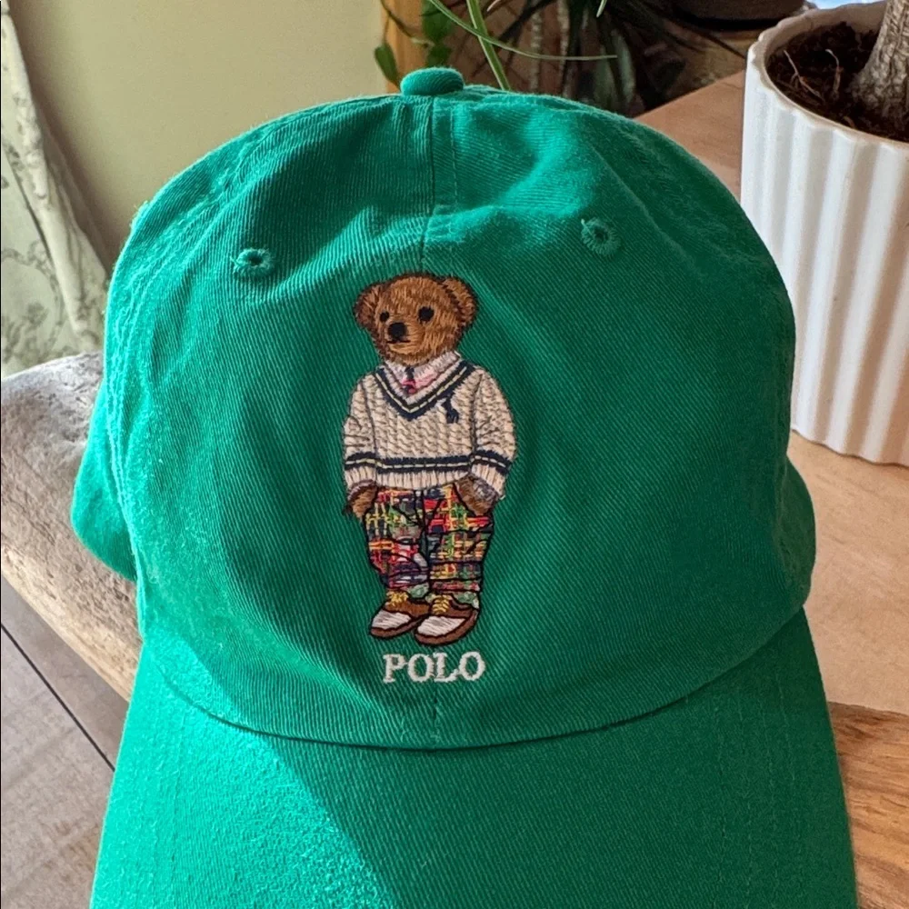 Polo bear Green Cap with Bear Embroidery - Picture 2 of 5